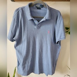 Polo Ralph Lauren Blue Custom Fit Shortsleeve Polo Size L